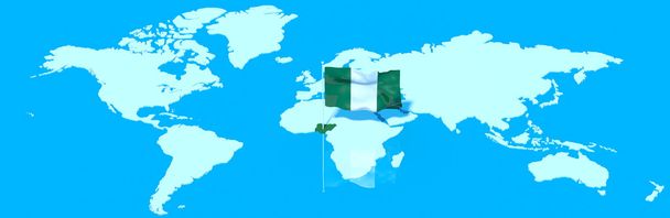 Bolygó Föld 3D-s zászló a szél Nigéria - Fotó, kép