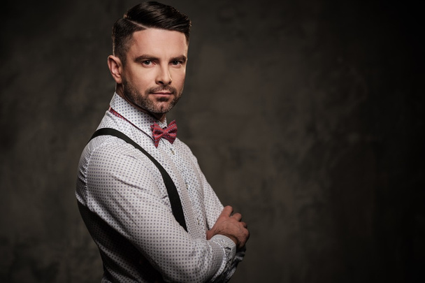 Stylish man with bow tie  - Photo, Image