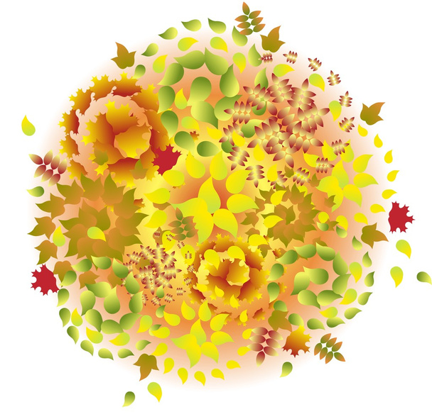 abstracte herfst achtergrond met kleurrijke bladeren - Vector, afbeelding
