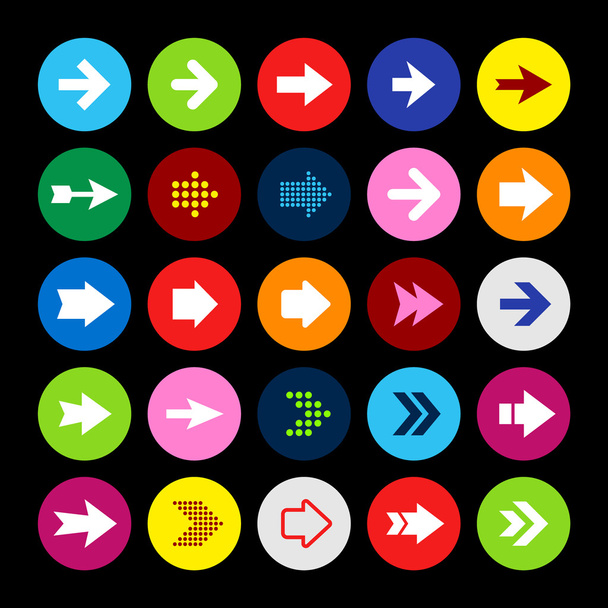 Juego de iconos de flecha, flechas en botones en forma de círculo
 - Vector, Imagen