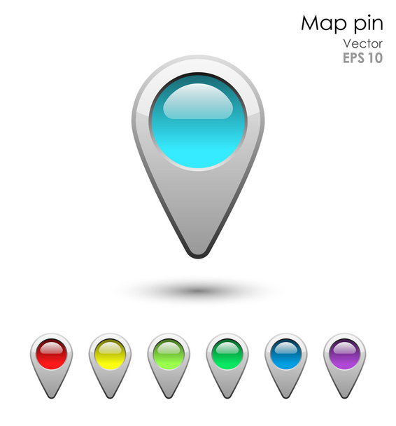 Glossy map pointer set - Vector, Image