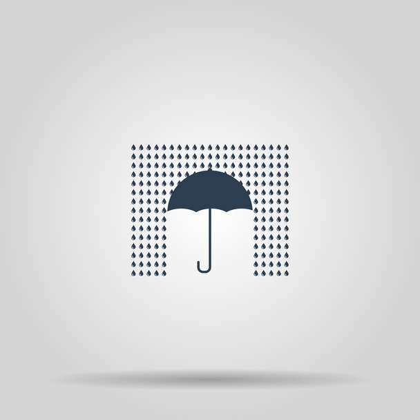 Paraplu teken icoon. Regenbeschermingssymbool. Vlakke ontwerpstijl. - Vector, afbeelding