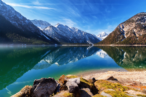 Plansee lake voorjaar panorama  - Foto, afbeelding