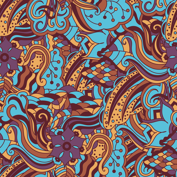 Vector vivid seamless abstract hand drawn pattern - Vetor, Imagem