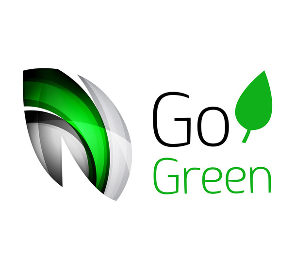 Abstracte eco leag logo design vervaardigd uit een kleur stuks - verschillende geometrische vormen - Vector, afbeelding