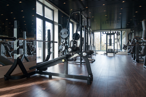 Modern Gym Interior With Equipment - Fotografie, Obrázek