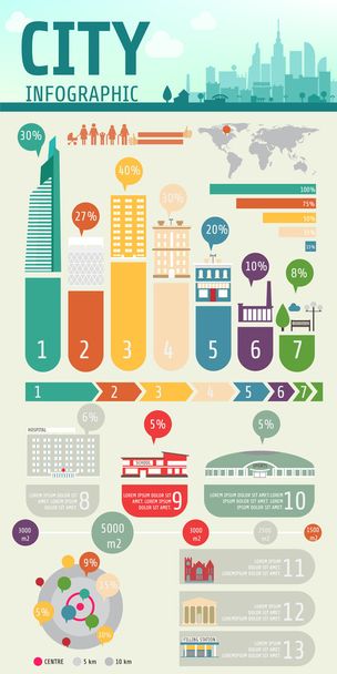 City infographic elements  set. - ベクター画像