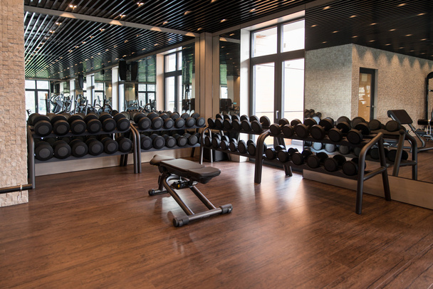 Interior Of New Modern Gym With Equipment - Photo, Image