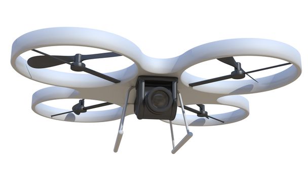 quadrocopter sobre fondo blanco
 - Foto, Imagen
