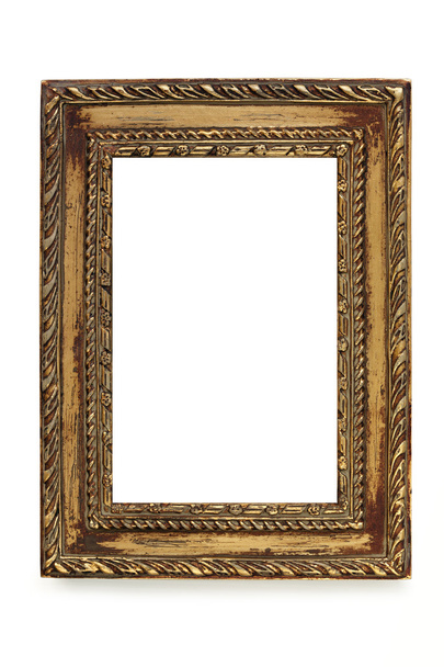 Gilded Shabby Chic Picture Frame over White - Photo, Image