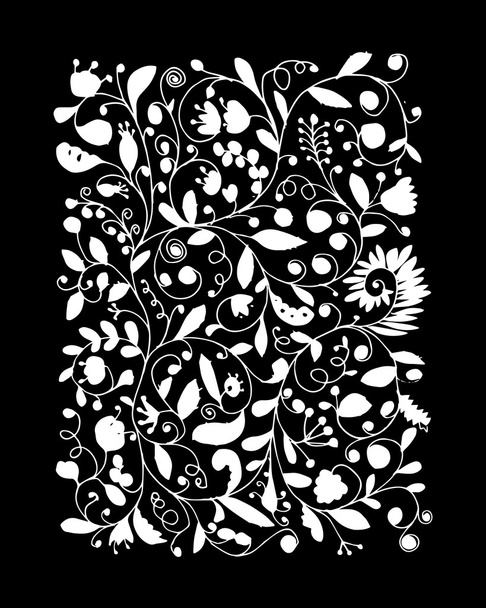 Floral pattern, sketch for your design - Vector, Imagen
