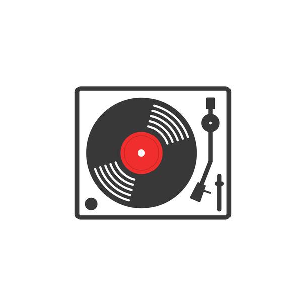 Retro vinyl music player vector icon - Vektor, Bild