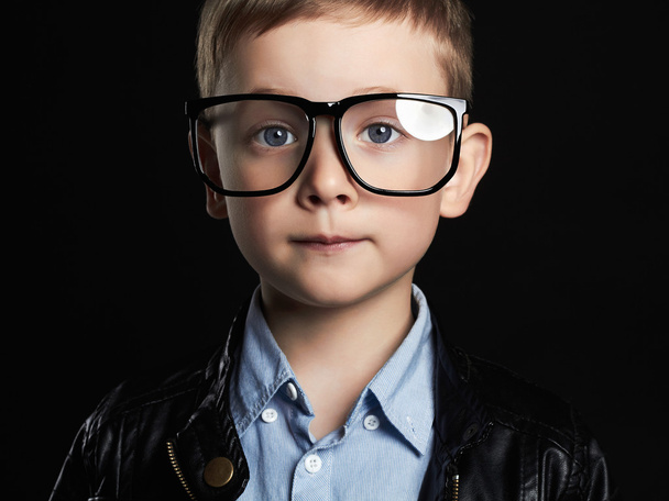 stylish  child in glasses  - 写真・画像