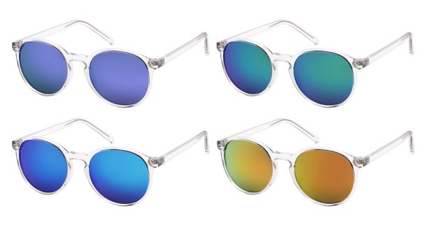 óculos de sol isolados em fundo branco em várias cores
 - Foto, Imagem