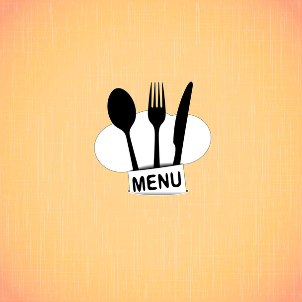 Restaurace menu s kuchař klobouk slot - Vektor, obrázek