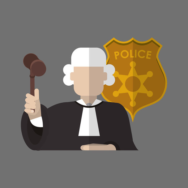 Progettazione legale. Icona della giustizia. Sfondo grigio, illustrazione vettoriale
 - Vettoriali, immagini