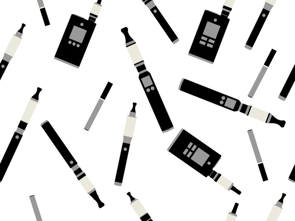 Bezešvé vzor elektronické cigarety, e cigareta bezešvé pattern, kouření elektronické cigarety, vzor bezešvé cigaret. Vektor. - Vektor, obrázek