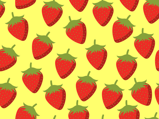 Strawberries seamless pattern. Vector background. - Vector, imagen