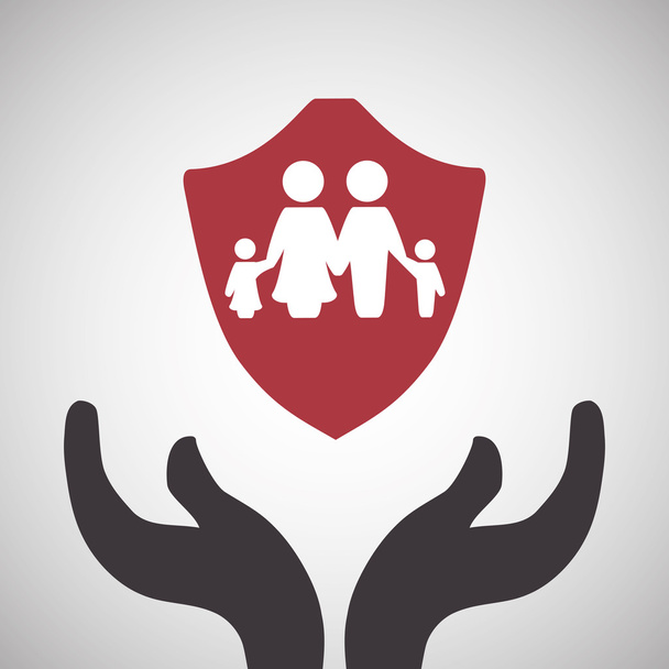 Insurance design.  protection concept.  isolated illustration - Vector, Image