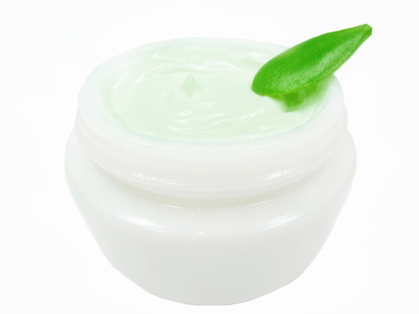Cosmetic green creme for face - Fotoğraf, Görsel
