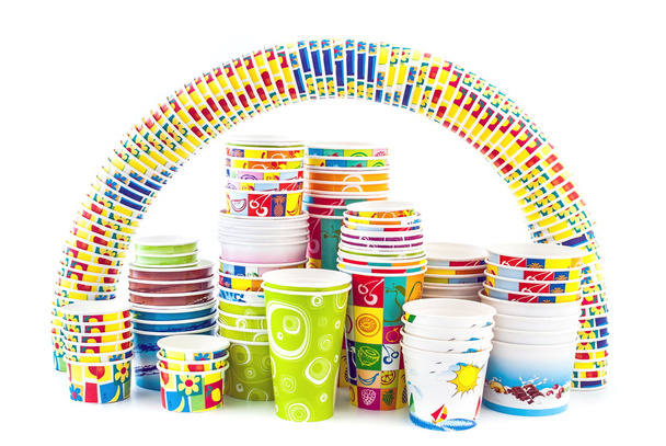 Rainbow of ice cream paper cup - Photo, Image