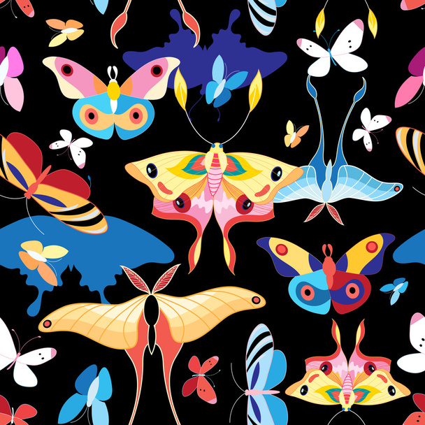 Pattern multicolored butterflies - Вектор, зображення