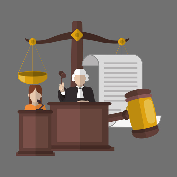 Progettazione legale. Icona della giustizia. Sfondo grigio, illustrazione vettoriale
 - Vettoriali, immagini