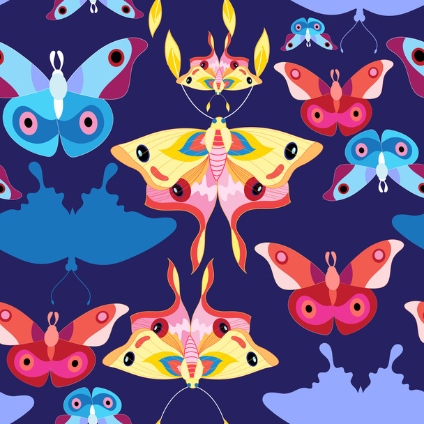 vzorek Vícebarevné motýly - Vektor, obrázek