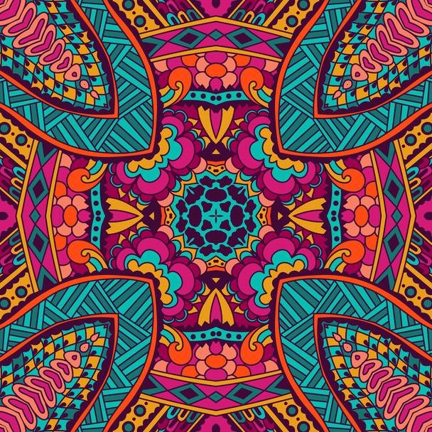 étnico tribal sin costuras colorido geométrico impresión
 - Vector, Imagen