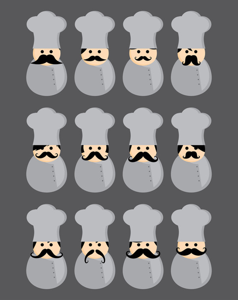 guy with mustache set  - Vector, Image