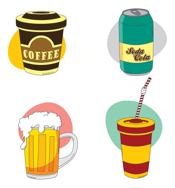 Bebida compilación refresco iconos
  - Vector, Imagen