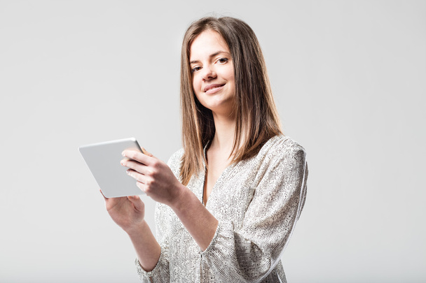 elegant young woman with tablet - Photo, Image