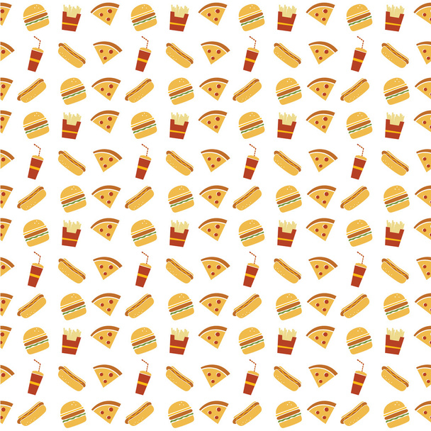 Fast-food restaurant thema patroon - Vector, afbeelding