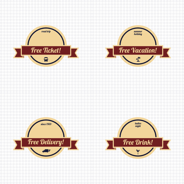 Verschillende gratis retro badges thema  - Vector, afbeelding
