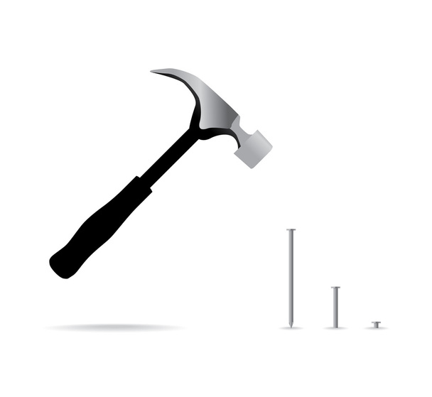 Hammer and nail - Vector, Image