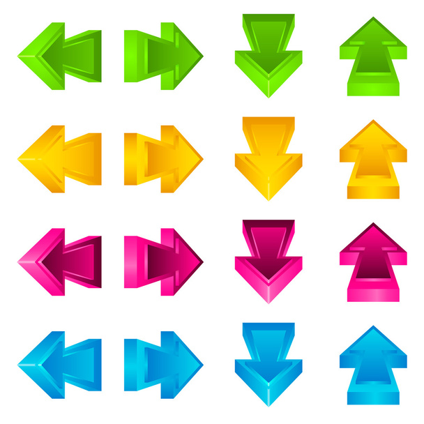 Set von Pfeil-Aufklebern farbig - Vektor, Bild