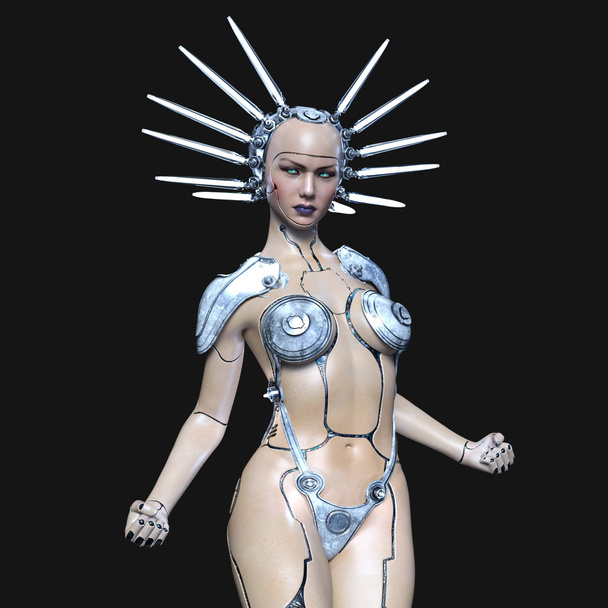 3D CG rendering of a female robot - Фото, зображення