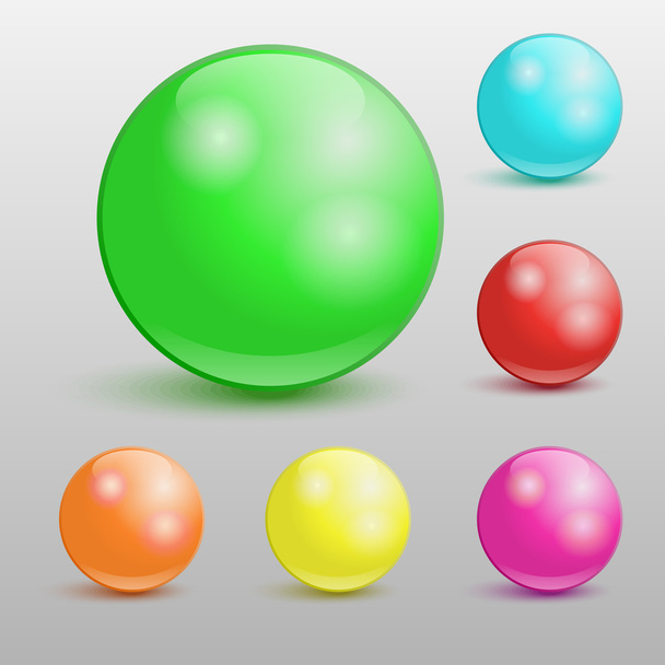 Collection of colorful glossy spheres.  - Vector, Image