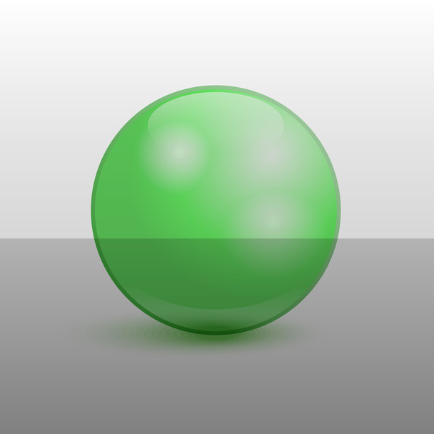 groene glanzende bol  - Vector, afbeelding