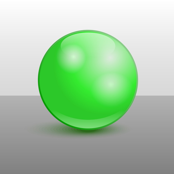 Green glossy sphere  - Vektori, kuva