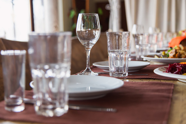 served table in restaurant - Fotó, kép
