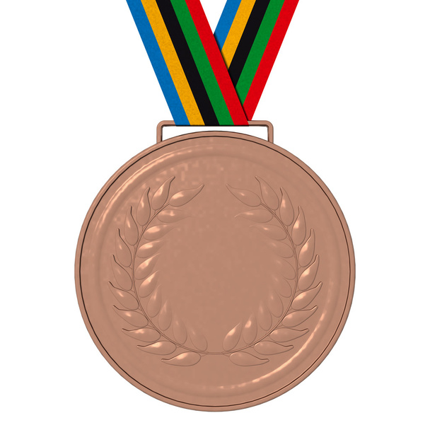 Χάλκινα Ολυμπιακά μετάλλια - 3d απεικόνιση - Φωτογραφία, εικόνα