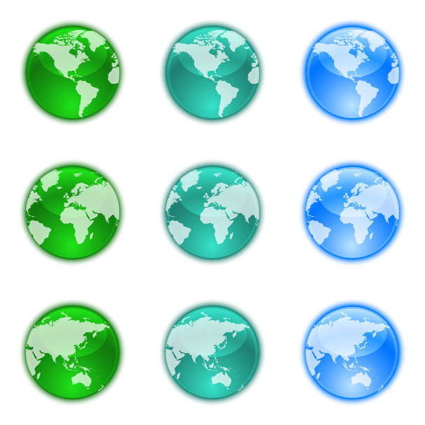 Earth globes set - Vetor, Imagem