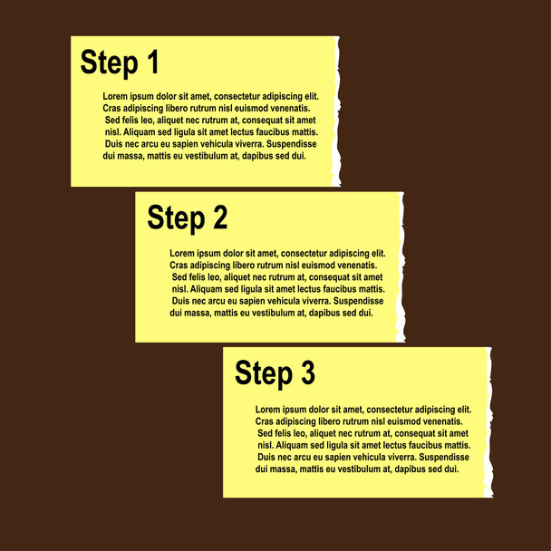 Torn paper progress option or steps background - Vector, Image