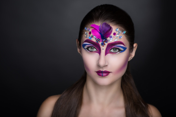 Woman with art make up - Fotoğraf, Görsel