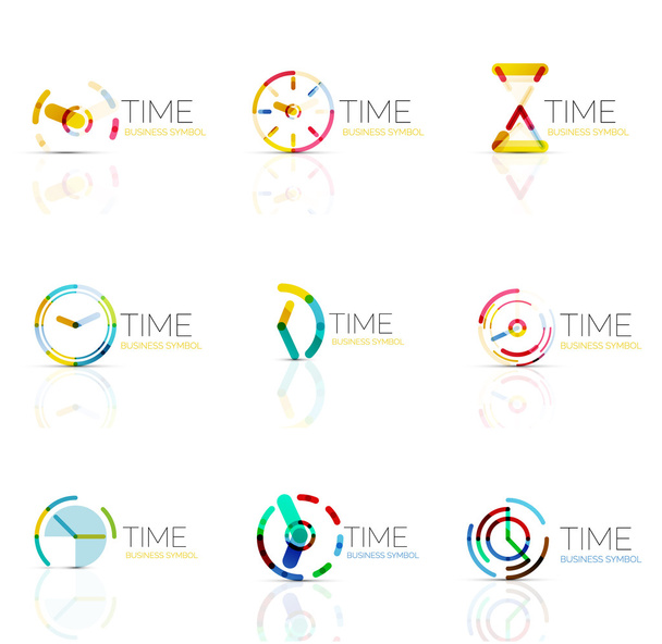 幾何学的な時計し、時間のアイコンを設定 - ベクター画像