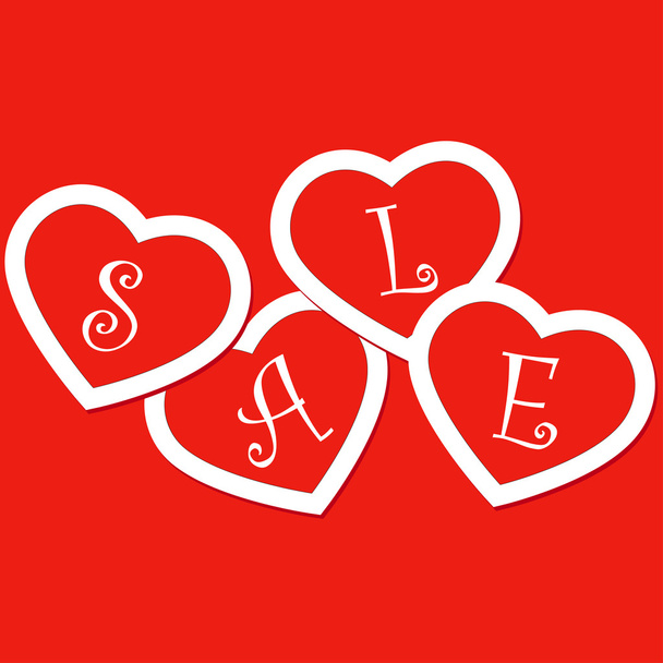 Sale hearts tags stickers - ベクター画像