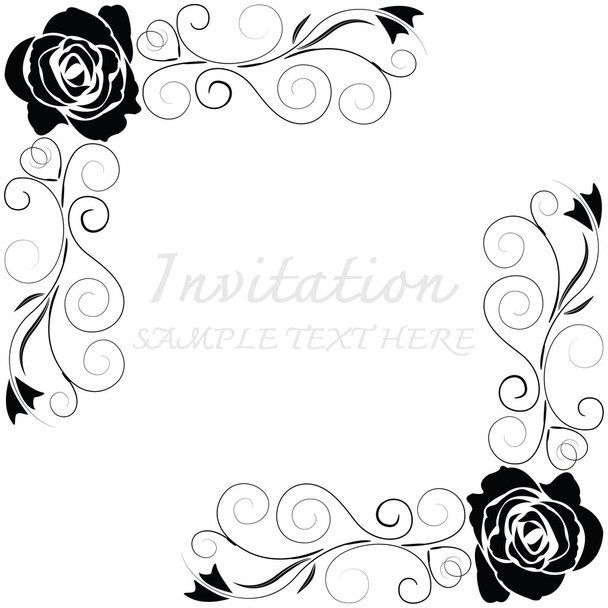 uitnodigingskaart met bloemmotief - Vector, afbeelding