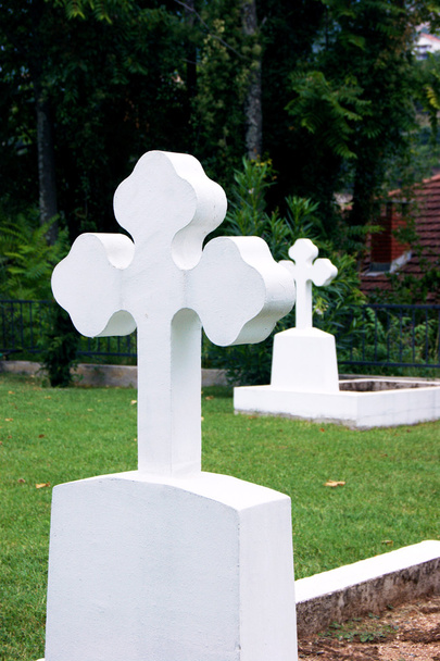 Croix de pierre tombale russe
 - Photo, image