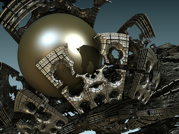 абстрактная геометрическая композиция, выполненная в 3D программном обеспечении - Фото, изображение